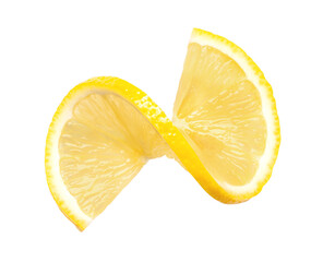 lemon slice isolated on transparent background