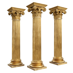 Golden Corinthian Columns: Architectural Elements, Classic Design, Decorative Pillars, Interior Design, Elegant Decor