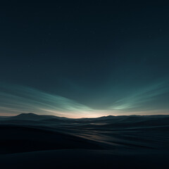 Extremely minimalist landscape at night