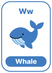 Colorful alphabet flashcard with cute illustrations. Perfect for phonics, preschool, kindergarten, school lessons, ESL education, worksheets, posters, and learning apps.