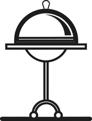 Waiter Tray Stand  line art black and white , white background 