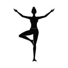 female-doing-yoga-balance-pose--black-silhouette--.eps