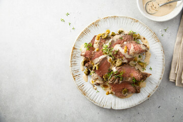 Vitello tonnato with capers