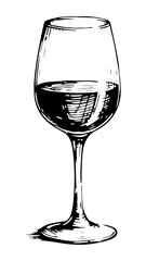 Wine vector engraving style illustration