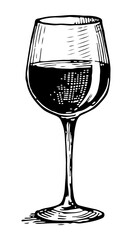 Wine vector engraving style illustration