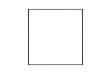 Black frame resting on transparent surface, gray checkerboard pattern visible, ideal for design mockups