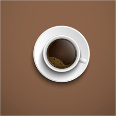 Modern Coffee Shop Logo Template with Circular Coffee Icon Frame – Minimal Line Art Vector for Cafe Branding, Menu Design, and Packaging