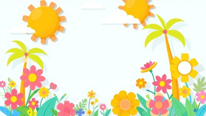 Fototapeta premium copy space for text background summer concept vector 2d flat style