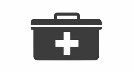 Obraz premium Illustration of a medical kit with a handle and a white cross in the center on a white background