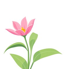 Fototapeta premium copy space for text background with flower vector 2d flat style