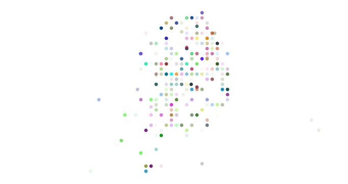 South Korean Map Animated With Falling Grid