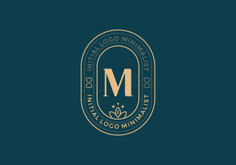 Fototapeta premium Elegant Initial M minimal logos in retro style