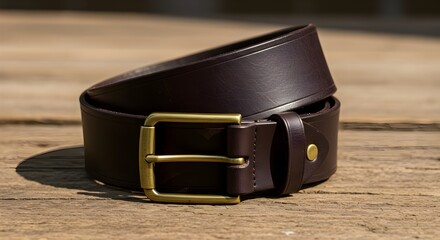 Brown leather belt.