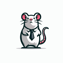 llustration of a mouse in a tie