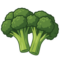 Illustration of Two Broccoli Florets