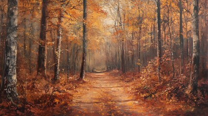 Obraz premium Beech forest during autumn