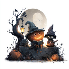 Fototapeta premium halloween background with pumpkin