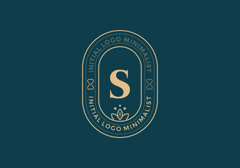 Elegant Initial S minimal logos in retro style