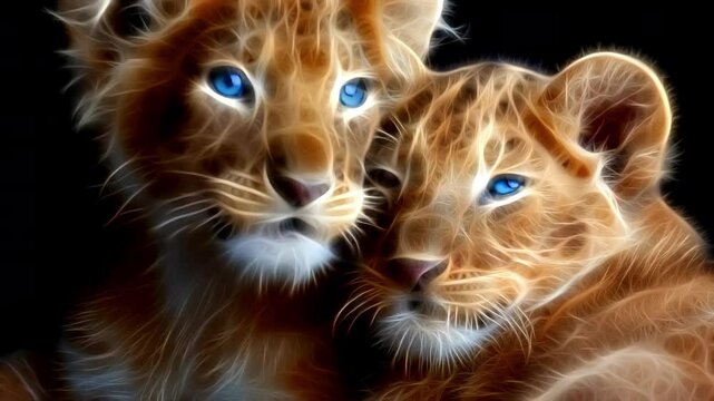 Fractal Lion Cubs