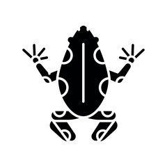 poison dart frog black flat icon for digital and print projects. South american animals.
