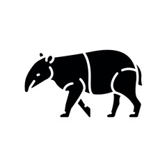 tapir black flat icon for digital and print projects. South american animals.