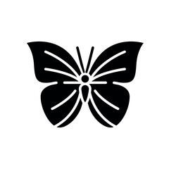 blue morpho butterfly black flat icon for digital and print projects. South american animals.