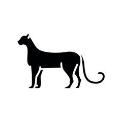 Jaguar black flat icon for digital and print projects. South american animals.