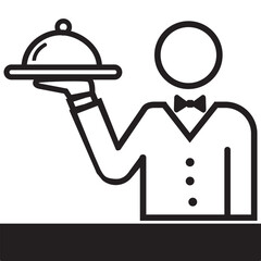 Room service icon. Trendy linear Room service logo concept on white background from Hotel and Restaurant collection. vector, sign, symbol