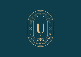 Elegant Initial U minimal logos in retro style