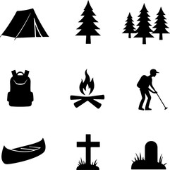 Mountain Photographer Man with DSLR, Camera short vector bundle