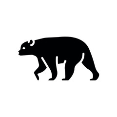spectacled bear black flat icon for digital and print projects. South american animals.