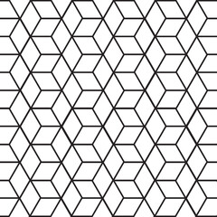 Rhythmic square pattern concept. endless pattern with cubes, continuous black and white geometric background. vector