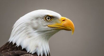 Obraz premium Majestic Bald Eagle Head Profile Closeup Detailed Nature Wildlife
