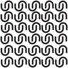 Vector seamless pattern. Modern stylish texture. Repeating geometric tiles with striped u shape. vector, illustration