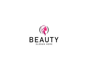 Beauty logo template for woman with natural organic concept Premium Vector