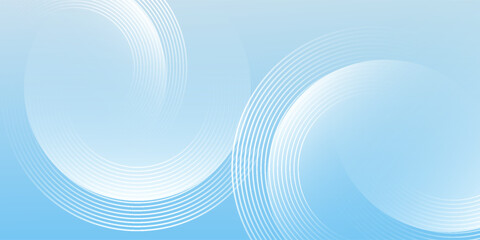 Abstract minimalist banner background, pastel colorful, blue and white gradations. Circle effect style geometric simple art