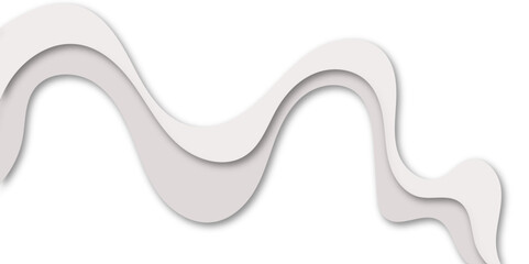 Abstract layered paper cut wave design in soft gray tones with smooth curves and 3D shadows. Minimalistic background ideal for presentations, banners, websites, or modern creative layouts.