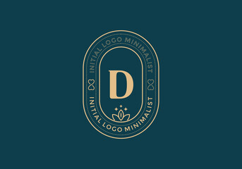 Elegant Initial D minimal logos in retro style
