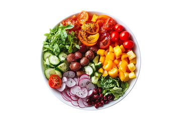 Tasty Vegan Food Salad Isolated on Transparent Background