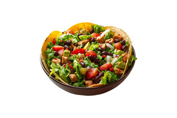 Tasty Taco Salad Isolated on Transparent Background