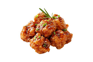 Tasty Szechuan Fried Chicken Isolated on Transparent Background