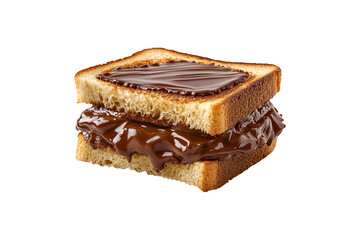 Toast Melted Chocolate Sandwich Isolated on Transparent Background