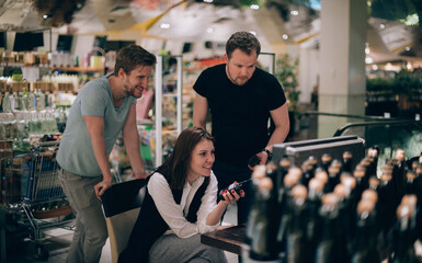 Director at work on the set. The director works with a group or with a playback while filming a...