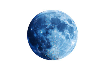 The Blue Moon Isolated on Transparent Background