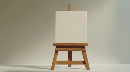 Wooden easel with a blank canvas for art or business presentations