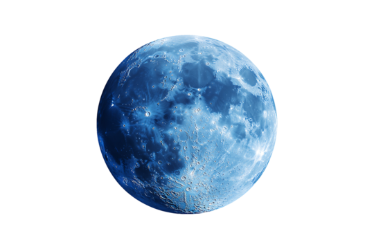 The Blue Moon Isolated on Transparent Background