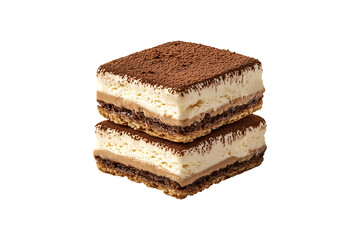Tasty Tiramisu Ice Cream Sandwich Isolated on Transparent Background