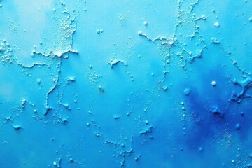 Abstract Azure Texture Splashes, Drips, and Speckles of Paint on a Vibrant Blue Surface