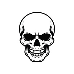 Vector art of skull head isolated on white background
