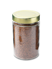Instant coffee in glass jar isolated on white
